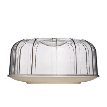 Imagem de Boleira Premium Elegance Redonda Com Tampa 30cm Branca em Policarbonat