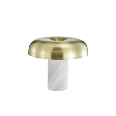 Imagem de Abajur de cabeceira Luminária de mesa mármore para quarto, cabeceira, sala estar e estudo(Gold)