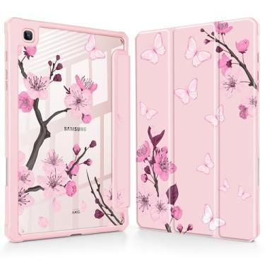 Imagem de May Chen Capa para Samsung Galaxy Tab S6 Lite de 10,4 polegadas 2024/2022/2020 - Suporte de lápis embutido com capa à prova de choque, capa traseira transparente transparente, despertar/hibernar