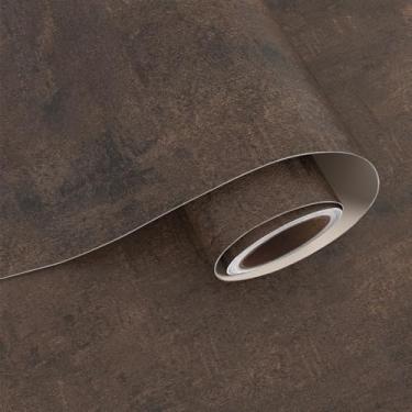 Imagem de VaryPaper Papel de parede industrial para lavagem de limão marrom de 81 cm x 299 cm, papel de parede de concreto texturizado para bancadas, papel de parede de cimento autoadesivo à prova d'água para