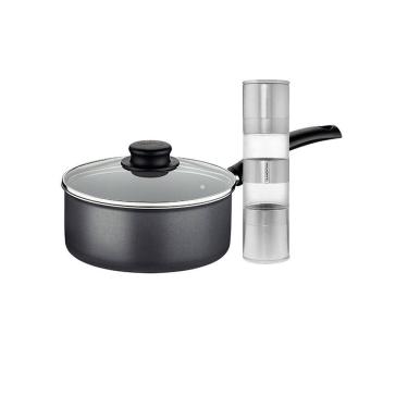 Imagem de Panela Turim Alumínio Antiaderente 18cm 1,4l Ptc + Moedor de Sal e Pimenta Duplo - Tramontina