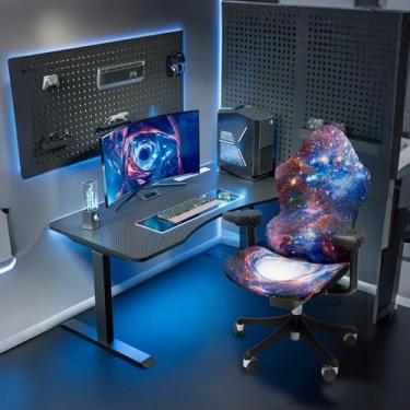 Imagem de Capas de cadeira de jogos, capas de cadeira de computador elásticas estampadas e elásticas, capa de assento para cadeira de jogos com encosto e apoio de braço, capa lavável para cadeira de escritório