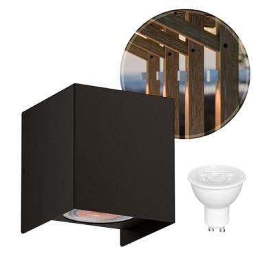 Imagem de Arandela Pergolado Foco Luminária Em Alumínio + LED GU10 MR16 6.5w MF291 (Marrom/Branco Quente)