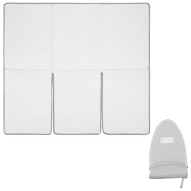 Imagem de Tapete de tábua a vapor com luvas de engomar, almofada de vaporizador para roupas, tapete de tábua de passar de mesa, suporte de ferro a vapor, almofada de isolamento de tábua de passar portátil para