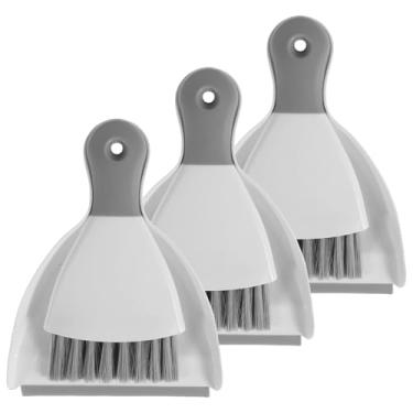 Imagem de DJAPWPX Conjunto de mini pá de lixo e escova, conjunto de escova de limpeza portátil de mesa e pá, vassoura de migalhas de mesa de jantar com cerdas macias, ferramentas de limpeza de teclado de mesa