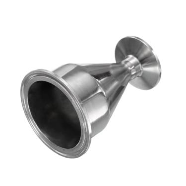 Imagem de PATIKIL Encaixe redutor de encaixe sanitário, aço inoxidável 304, tubo de 2-1/5.1 cm OD x tubo de 3/10.2 cm OD 6.3 cm Tri Sanitary Clam 77,5 mm x 3.8 cm Flange de virola tripla 50,5 mm, prata