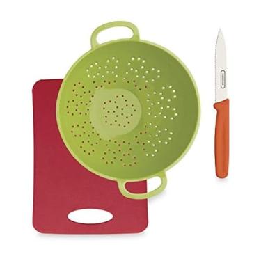 Imagem de Farberware Conjunto de caixa de alimentação saudável, 3 peças, vermelho e verde