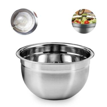 Imagem de Tigela Bacia Mixing Bowl Aço Inox Multiuso Salada Bolo 26 cm - Super b