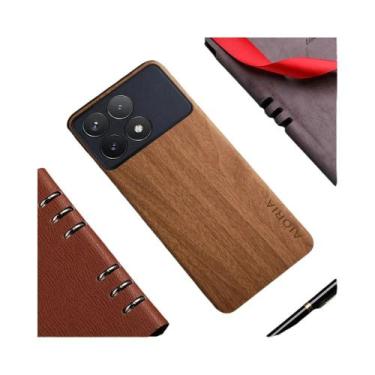 Imagem de Capa de Couro com Padrão de Bambu para Xiaomi Poco F6 Pro, X6, F5 e M5