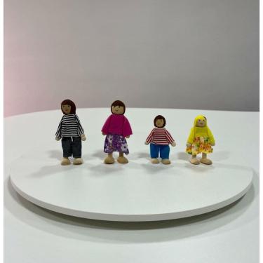 Imagem de Kit Bonecos Família Espanhola - Madeira - Bonecos para Constelação Familiar