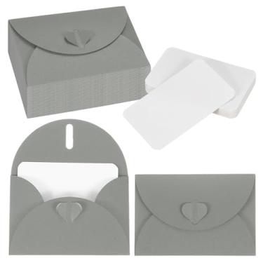 Imagem de PATIKIL Conjunto de 25 mini envelopes com fecho de coração, cartões de notas em branco de 10,4 x 7,6 cm com envelopes para presente convite de casamento, formatura, feriado, Dia de Ação de Graças