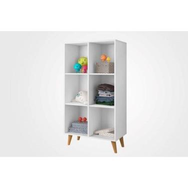 Imagem de Estante Infantil Multiuso Retrô Pés Madeira Nichos Montessoriana 1.30 