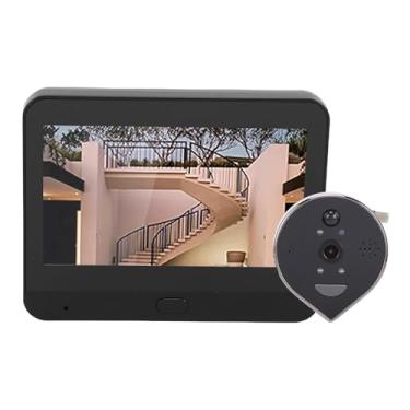 Imagem de Asixxsix Câmera de olho mágico, Campainha de vídeo WiFi com LCD de 4,3 pol., Visão de 160°, resolução de 3 MP, detecção de movimento PIR, visão noturna, áudio bidirecional