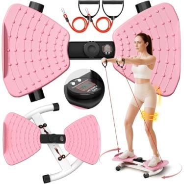 Imagem de RENRUI Ferramenta de fitness para máquina de torção de cintura, placa de torção abdominal com monitor digital LED inteligente, capacidade de 150 kg e ultra silencioso de 20 dB