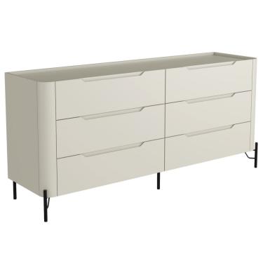 Imagem de Cômoda Para Quarto Closet Orgânica 6 Gavetas Pés Industrial Preto Bliss I03 Luna - Lyam Decor