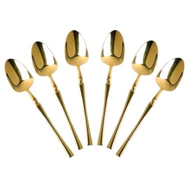 Imagem de Conjunto De Colheres Gold Classic 6 Peças Com 19,7x4cm - D1061 - Dolce Home Colher Gold Classic - D1061 - Dolce Home