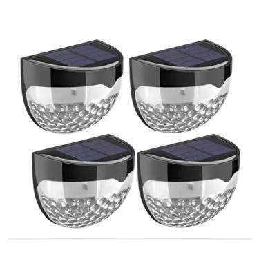 Imagem de Lâmpada Solar à Prova d’Água para Jardim, Parede e Escada – Kit 4 Unidades, Preto | Iluminação Externa Decoração e Segurança