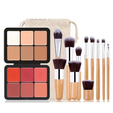 Imagem de Corretivo em creme de 6 cores, paleta de blush facial, kit FantasyDay