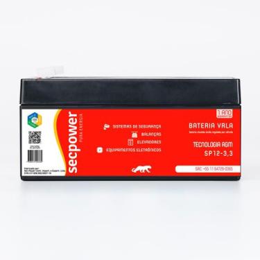 Imagem de Bateria selada 12v 3,3ah secpower vrla agm