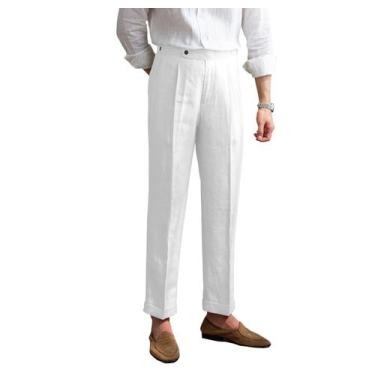 Imagem de Calças de linho BYLUNTA Vintage Summer leves para homens