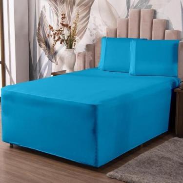 Imagem de Jogo De Lençol Luva Casal Conjugada Colchão E Box Malha 3P - Ametista 