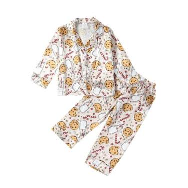 Imagem de Conjunto de pijama Fsadfeas Kids Girls Boys Christmas Santa 2-3 anos