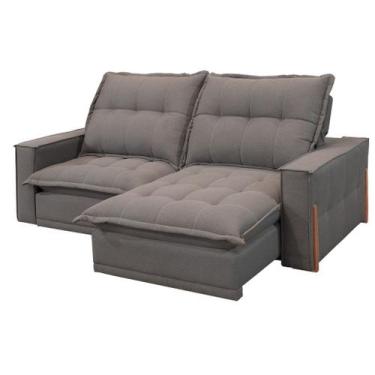 Imagem de Sofá Retratil e Reclinável com Molas Ensacadas 240cm Afago Linho - Nas