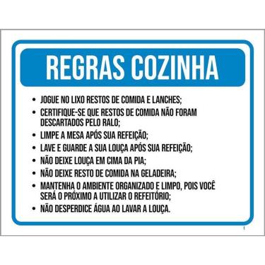 Imagem de Placa Sinalização - Regras Cozinha Ml3832 36X46