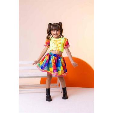 Imagem de Conjunto Junino Manu Verde Neon - Fantasia Infantil - Fabuloso Ateliê,