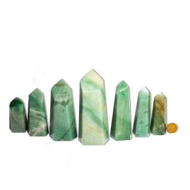 Imagem de 01 kg de Pontas de Quartzo Verde Natural Classe C - Gerador Atacado - 