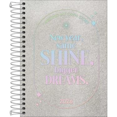 Imagem de Tilibra - Agenda Espiral Diária 11,7 x 16,4 cm Shine 2026 - Prata