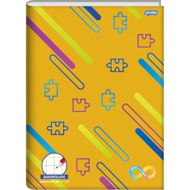 Imagem de Kit de Cadernos Quadriculados, Jandaia, Universitário, Neuro, Capa Dura, 60 Folhas, Pacote com 5