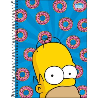 Imagem de Tilibra - Caderno Espiral Capa Dura Universitário 10 Matérias Simpsons 160 Folhas - Homer - Fundo Azul