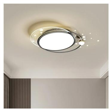 Imagem de Luminárias de teto LED modernas compatíveis com sala, cozinha, acrílico preto, lustres redondos de luxo, estudo, quarto, luzes de teto, decoração moderna