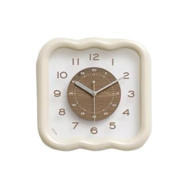 Imagem de Relógio de parede simples para sala de estar, relógio retrô para casa, relógio preto montado na parede, adequado para sala de estar, estudo, quarto, escritório para decoração de casa (branco, grande)