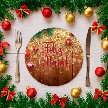 Imagem de Kit C/ 6 Capas Para Sousplat 35cm Natal Estampado Noel Mesa Posta (SNAT0098)