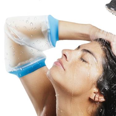 Imagem de Capa de chuveiro PICC Line para braço superior impermeável, reutilizável IV e protetor de manga de linha PICC para cotovelo de ferida quebrada para chuveiro de banho