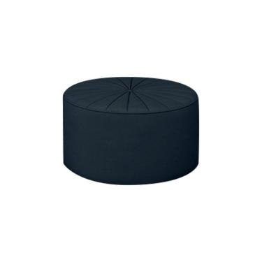 Imagem de Puff Decorativo Sala De Estar Round Veludo Azul Marinho - Gran Belo