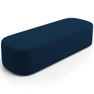 Imagem de Puff Decorativo Orgânico Para Living Quarto 195cm Doha W01 Suede Azul Marinho - Lyam Decor