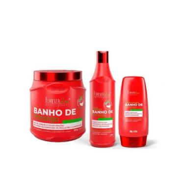 Imagem de Kit Banho de Verniz Morango Brilho Profissional Forever Liss - Forever
