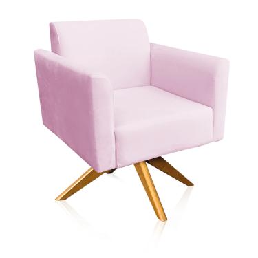 Imagem de POLTRONA GIRATORIA MARISA SUEDE ROSA BEB