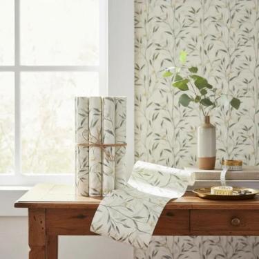 Imagem de Papel De Parede Adesivo Lavável Floral Flores Delicada 3m Bege - BANNE