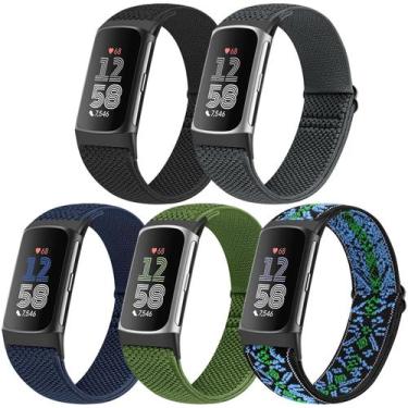 Imagem de Pulseiras de relógio Runostrich Elastic Nylon Fitbit Charge 6/5, pacot