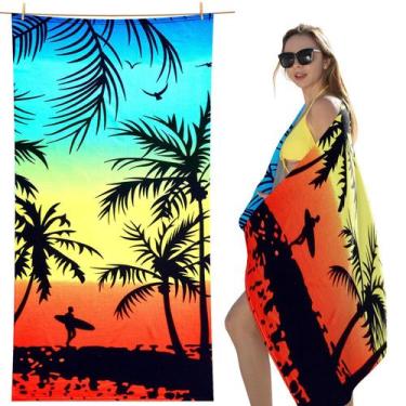Imagem de Toalha de praia de microfibra cabanana Oversize Quick Dry 70x40cm