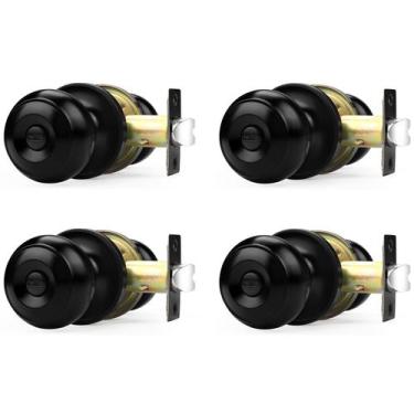 Imagem de Maçanetas Probrico Matte Black com fechadura, banheiro, quarto, pacote