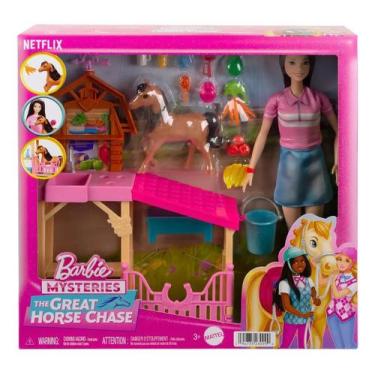 Imagem de Barbie Detetive A Grande Corrida de Cavalos Conjunto de Brinquedo Cuid