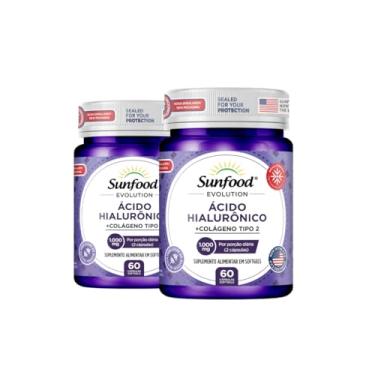 Imagem de KIT 02 ÁCIDO HIALURÔNICO + COLÁGENO TIPO 2 1000MG 60 SOFTGELS - SUNFOOD EVOLUTION