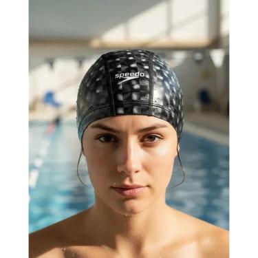 Imagem de Touca De Natação Speedo Comfort 3D Cap Impermeá Preto