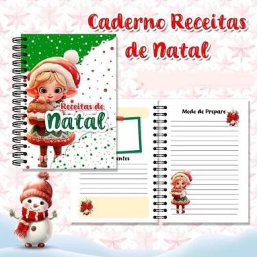 Imagem de CADERNO DE RECEITAS NATAL NATALINA CAPA DURA WIRE-O e LAMINAÇÃO FOSCA 