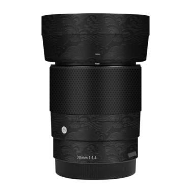 Imagem de 30 1.4 E Acessórios para Lentes de Câmera Película Protetora de Vinil Adesivo para Sigma 30 mm F1.4 DG DN adequado para Sony E Mount Camera Protector Decalques (Onda Preto)